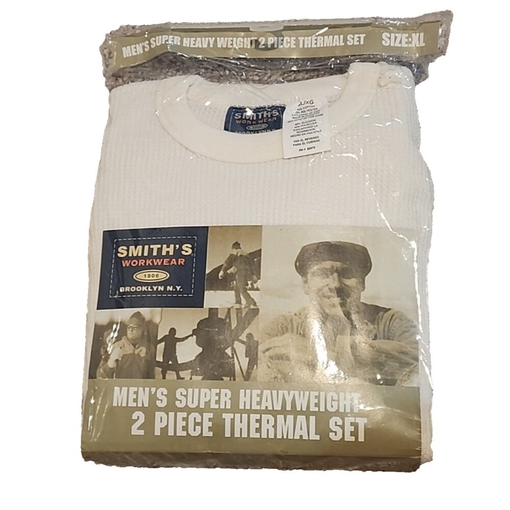 SMITHS vintage SUPER HEAVYWEIGHT size XL WorkWear 2 Piece Thermal Set pant shirt